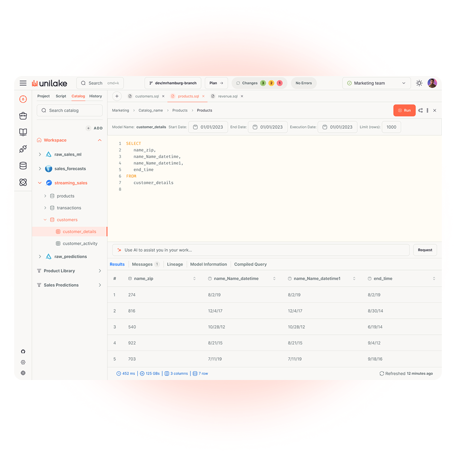 Application Query Result